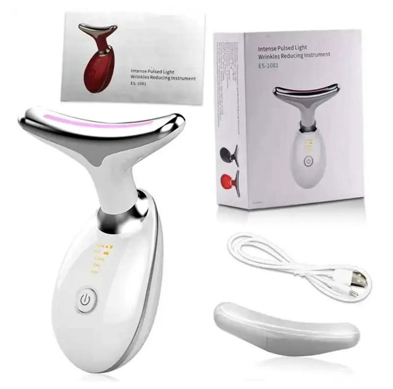 MASAJEADOR FACIAL MICROCORRIENTE + LED  REDUCTOR PAPADA