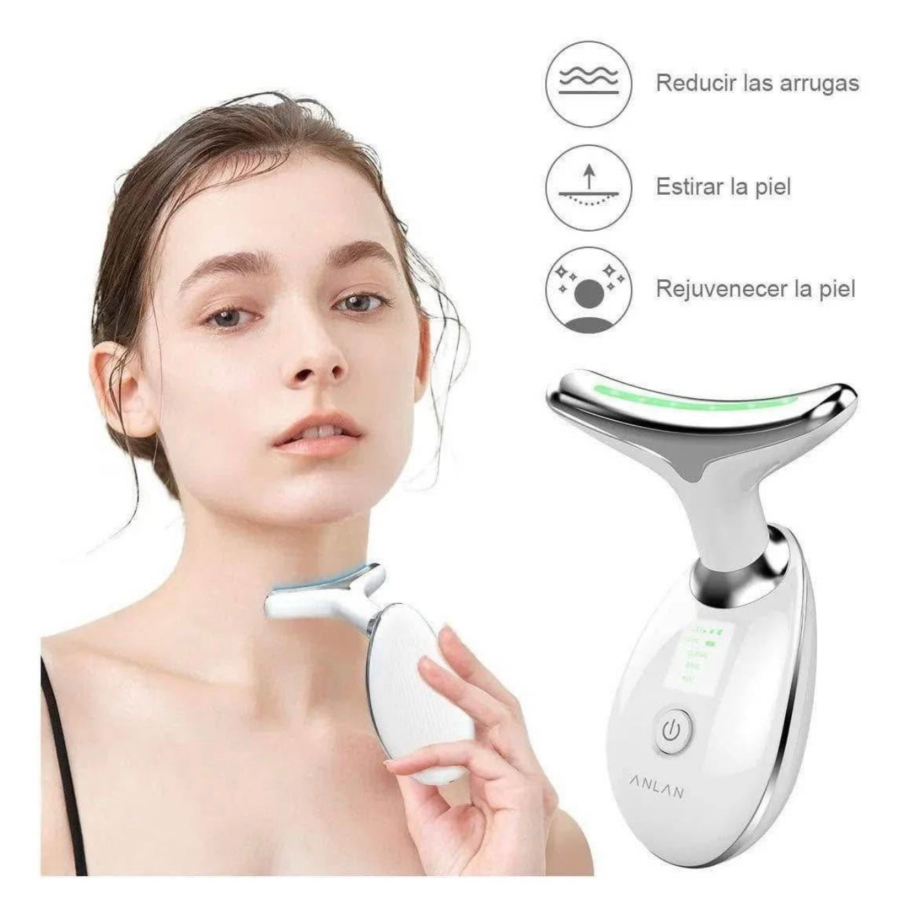 MASAJEADOR FACIAL MICROCORRIENTE + LED  REDUCTOR PAPADA